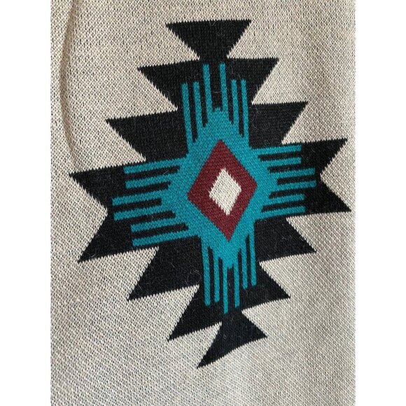 Lucchese Lightweight Alpaca Cape Peruvian Poncho One Size Beige Multi Coastal - Picture 3 of 6